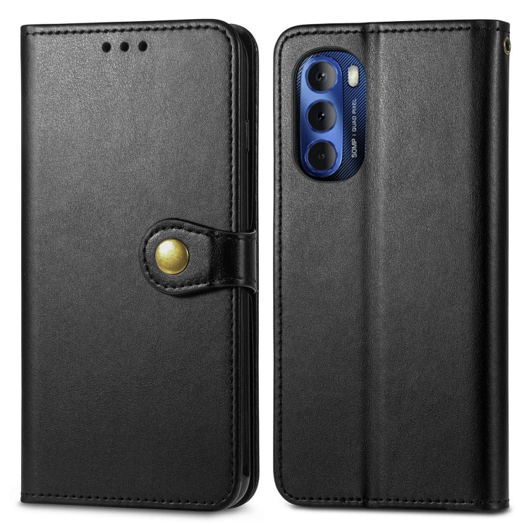 For Motorola Moto G Stylus 2022 5G Retro Solid Color Buckle Leather Phone Case