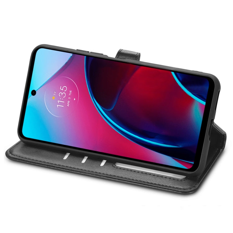 For Motorola Moto G Stylus 2022 5G Retro Solid Color Buckle Leather Phone Case