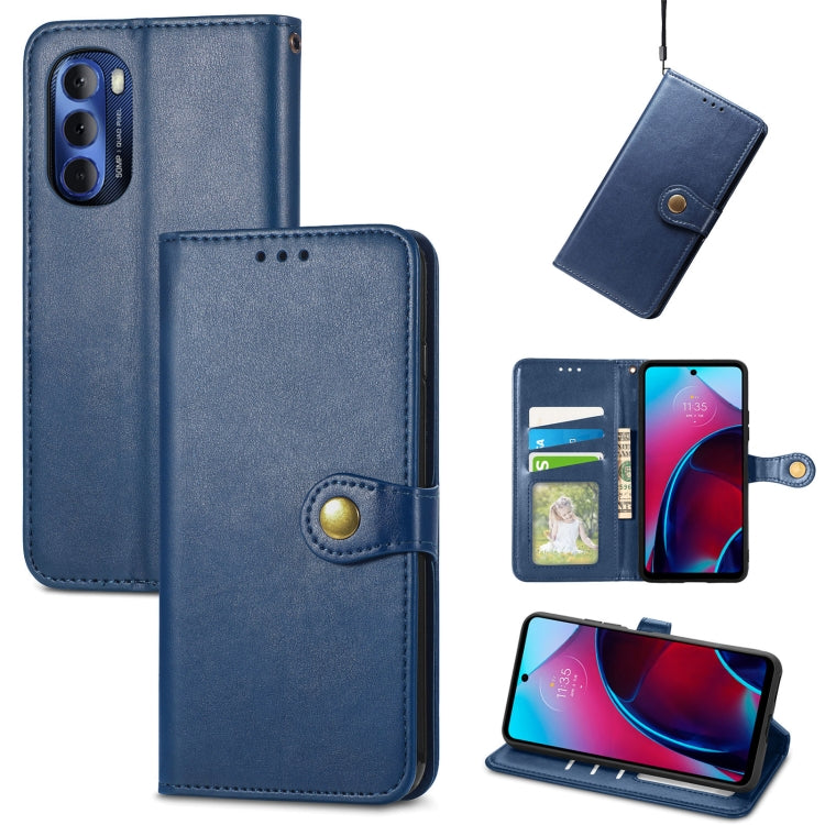 For Motorola Moto G Stylus 2022 5G Retro Solid Color Buckle Leather Phone Case