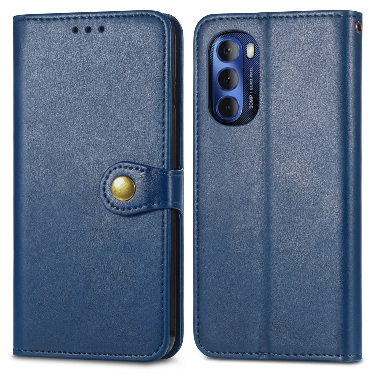For Motorola Moto G Stylus 2022 5G Retro Solid Color Buckle Leather Phone Case