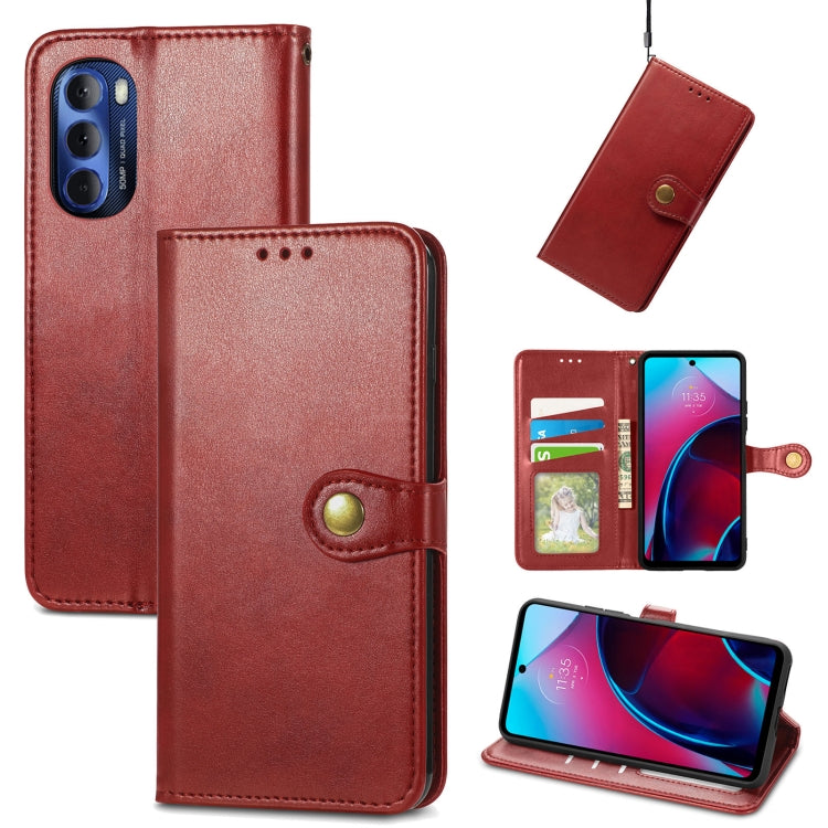 For Motorola Moto G Stylus 2022 5G Retro Solid Color Buckle Leather Phone Case