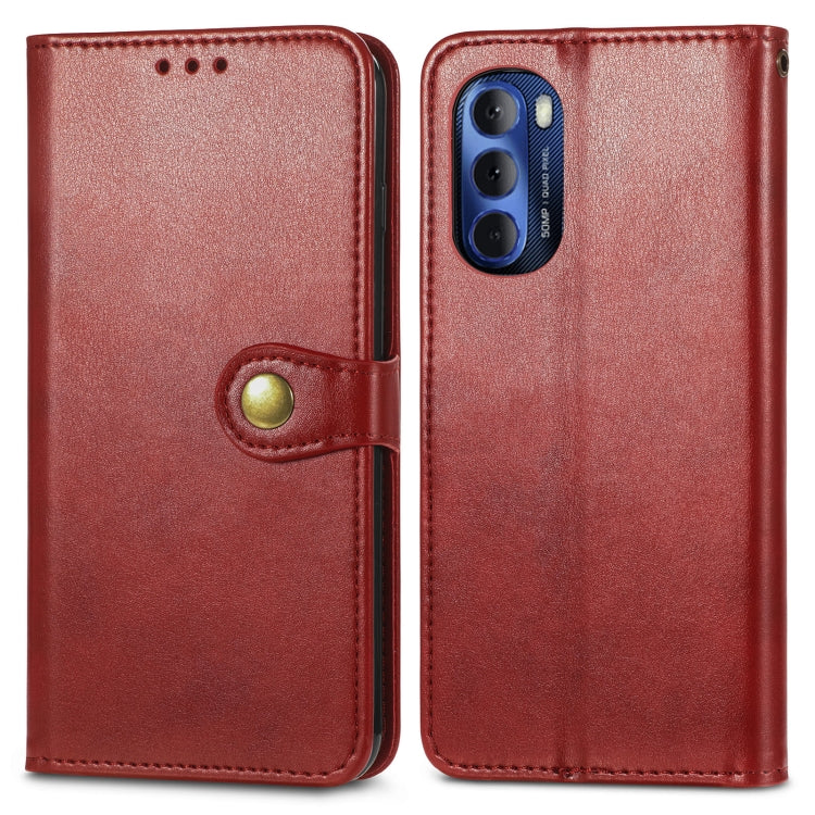 For Motorola Moto G Stylus 2022 5G Retro Solid Color Buckle Leather Phone Case