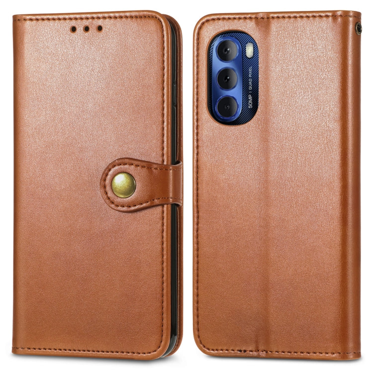 For Motorola Moto G Stylus 2022 5G Retro Solid Color Buckle Leather Phone Case
