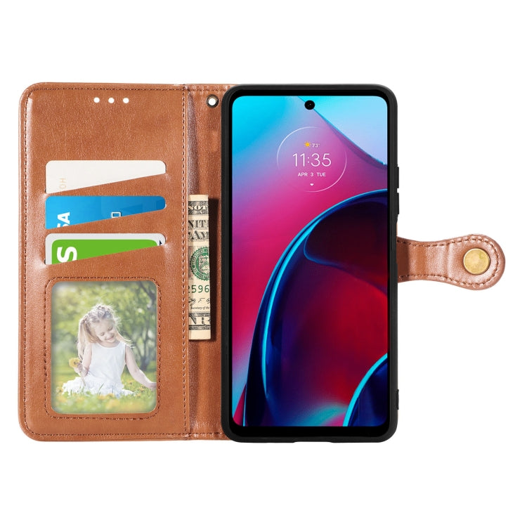 For Motorola Moto G Stylus 2022 5G Retro Solid Color Buckle Leather Phone Case