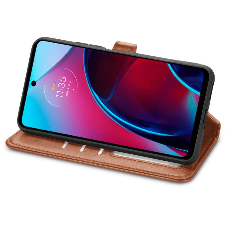 For Motorola Moto G Stylus 2022 5G Retro Solid Color Buckle Leather Phone Case