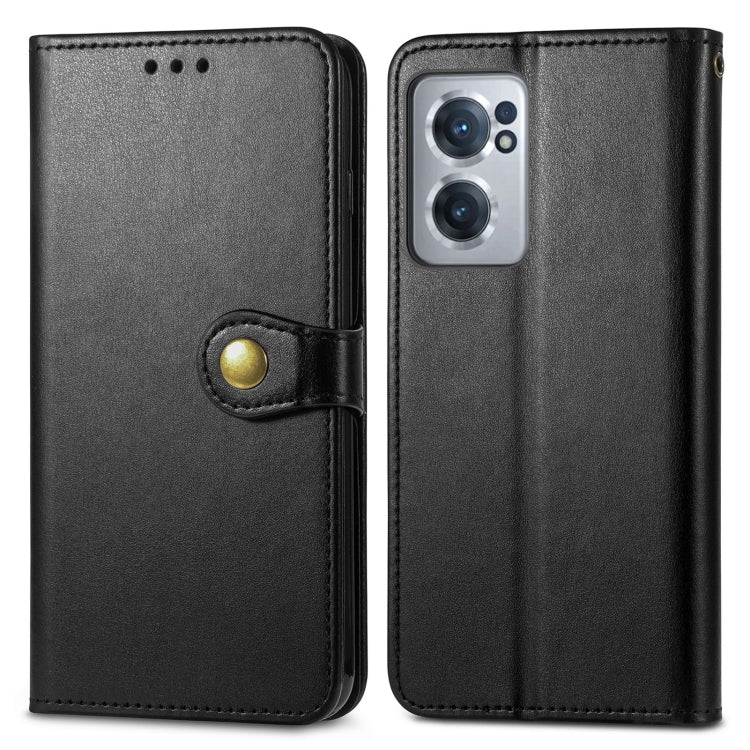For OnePlus Nord CE 2 5G Retro Solid Color Buckle Leather Phone Case