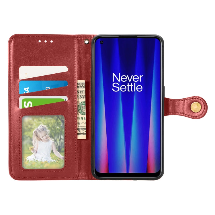 For OnePlus Nord CE 2 5G Retro Solid Color Buckle Leather Phone Case