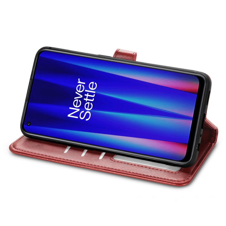 For OnePlus Nord CE 2 5G Retro Solid Color Buckle Leather Phone Case