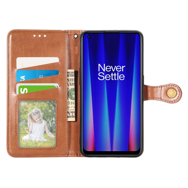 For OnePlus Nord CE 2 5G Retro Solid Color Buckle Leather Phone Case