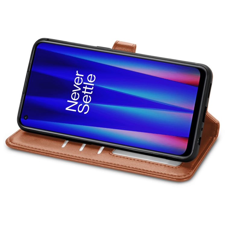 For OnePlus Nord CE 2 5G Retro Solid Color Buckle Leather Phone Case