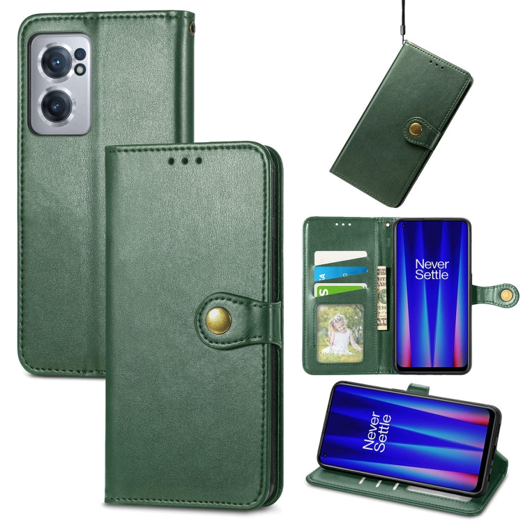 For OnePlus Nord CE 2 5G Retro Solid Color Buckle Leather Phone Case