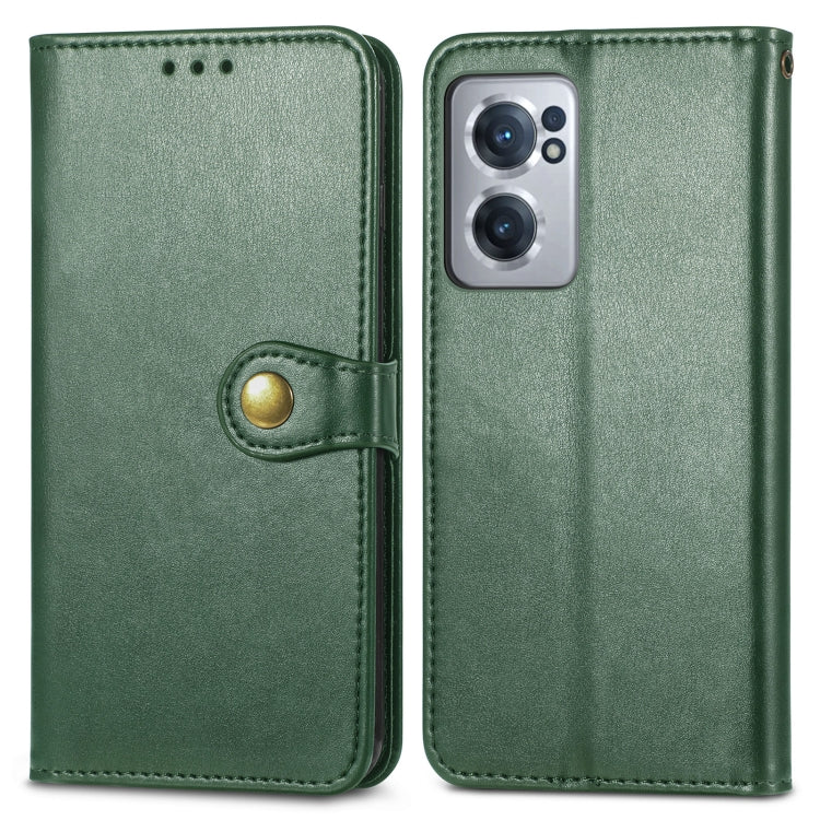 For OnePlus Nord CE 2 5G Retro Solid Color Buckle Leather Phone Case