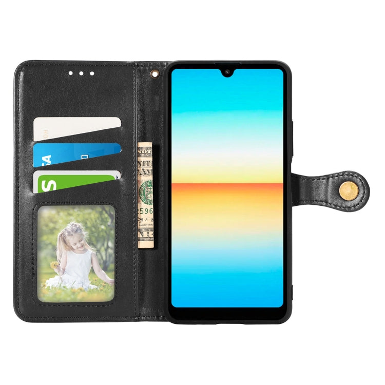 For Sony Xperia Ace III Retro Solid Color Buckle Leather Phone Case