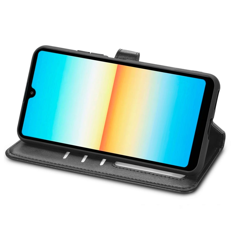 For Sony Xperia Ace III Retro Solid Color Buckle Leather Phone Case