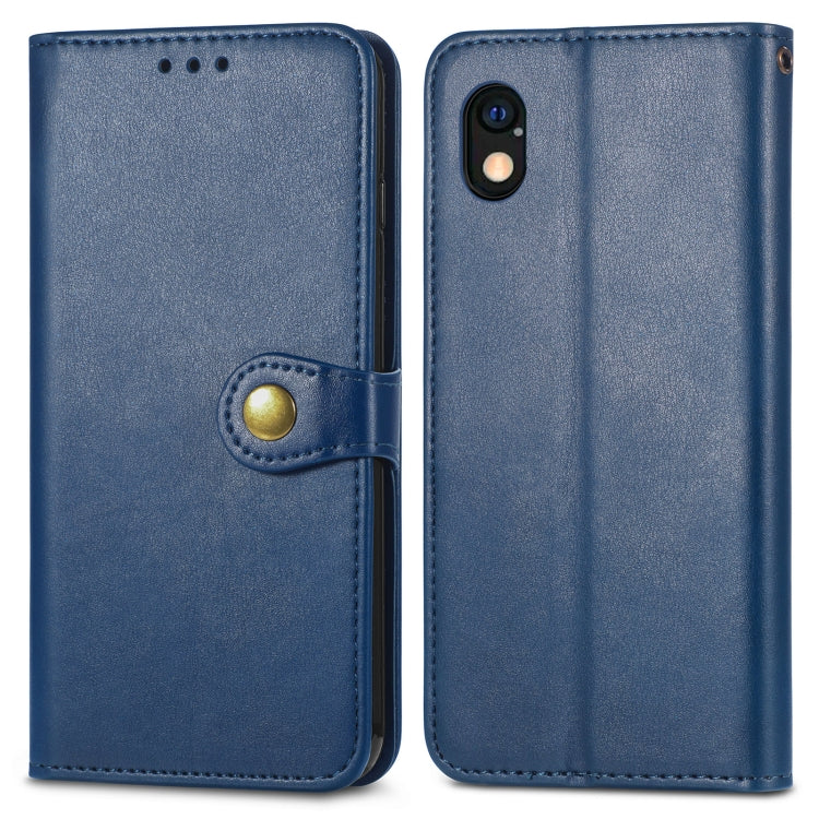 For Sony Xperia Ace III Retro Solid Color Buckle Leather Phone Case