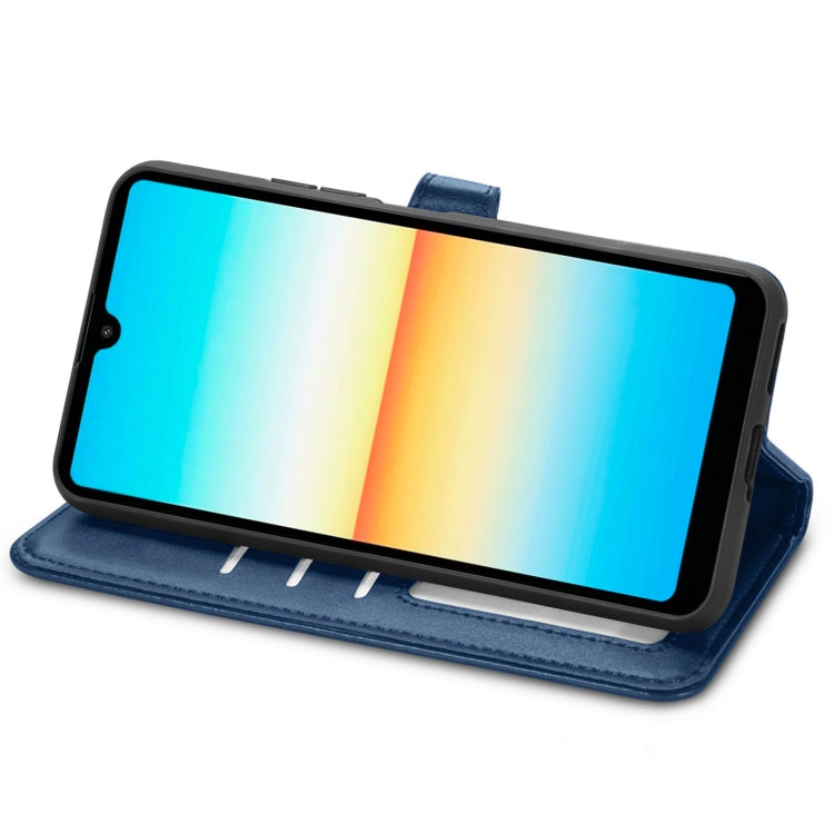 For Sony Xperia Ace III Retro Solid Color Buckle Leather Phone Case