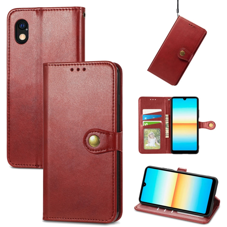 For Sony Xperia Ace III Retro Solid Color Buckle Leather Phone Case