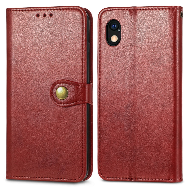 For Sony Xperia Ace III Retro Solid Color Buckle Leather Phone Case