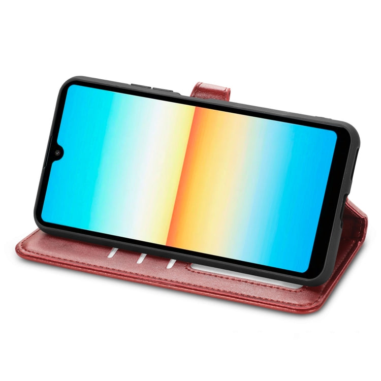 For Sony Xperia Ace III Retro Solid Color Buckle Leather Phone Case