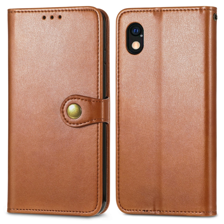For Sony Xperia Ace III Retro Solid Color Buckle Leather Phone Case