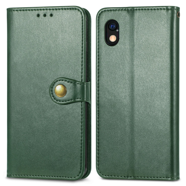 For Sony Xperia Ace III Retro Solid Color Buckle Leather Phone Case