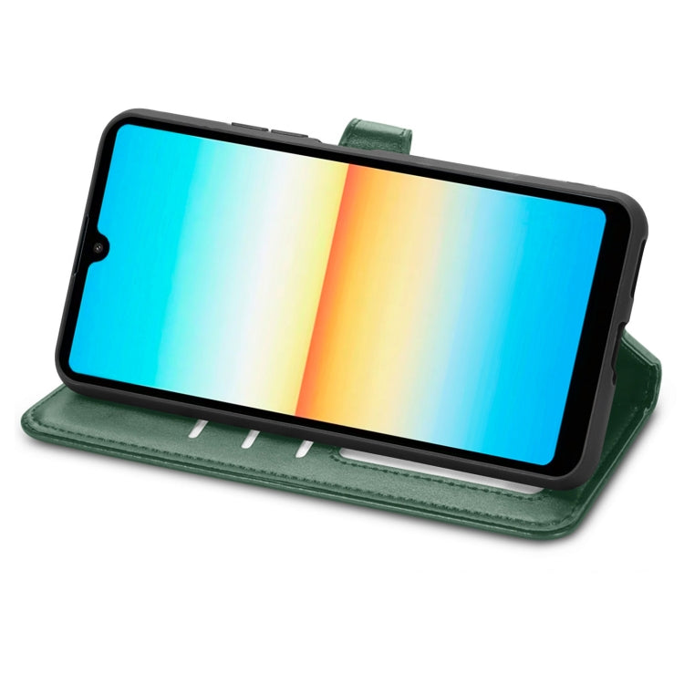 For Sony Xperia Ace III Retro Solid Color Buckle Leather Phone Case