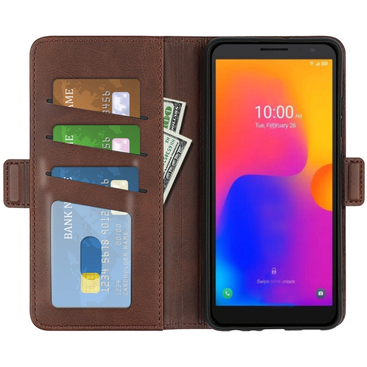 For Alcatel 1B 2022 Dual-side Magnetic Buckle Horizontal Flip Leather Phone Case