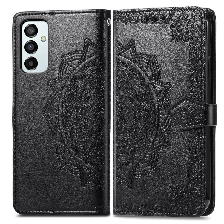 For Samsung Galaxy M23 Mandala Flower Embossed Leather Phone Case