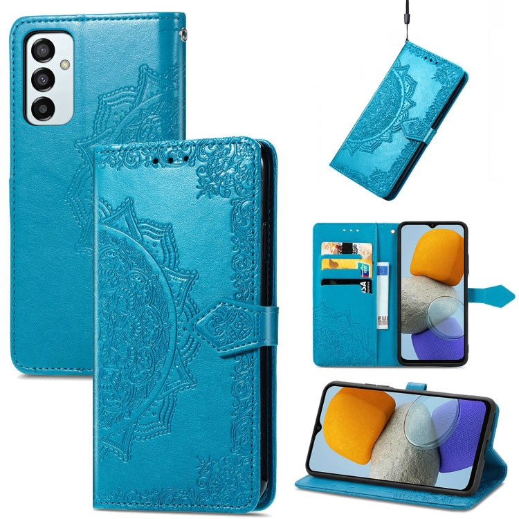 For Samsung Galaxy M23 Mandala Flower Embossed Leather Phone Case