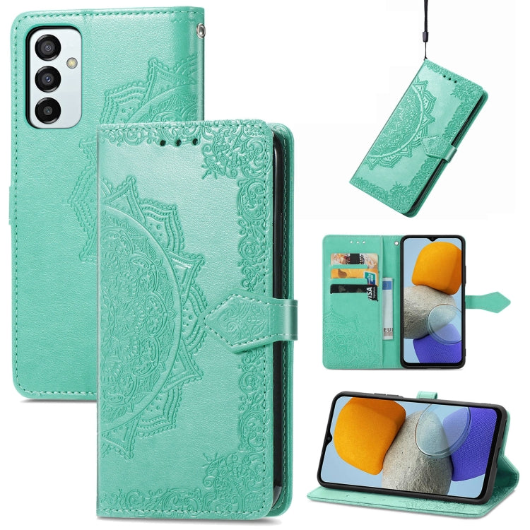 For Samsung Galaxy M23 Mandala Flower Embossed Leather Phone Case