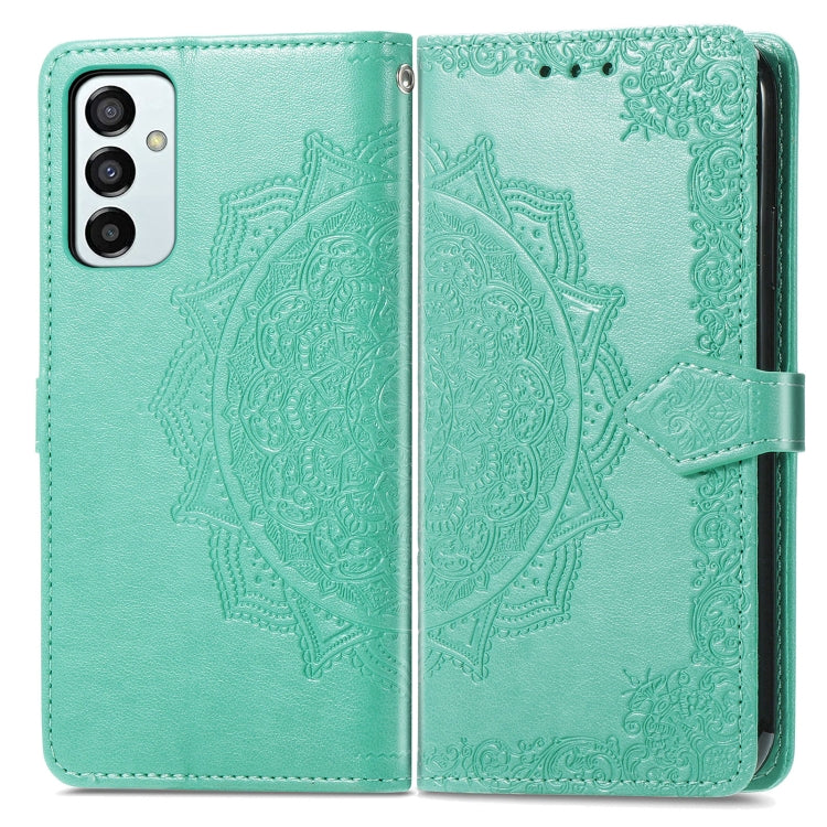 For Samsung Galaxy M23 Mandala Flower Embossed Leather Phone Case
