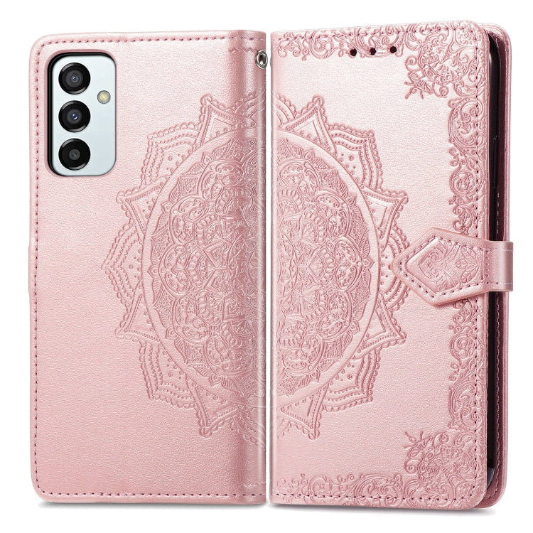 For Samsung Galaxy M23 Mandala Flower Embossed Leather Phone Case