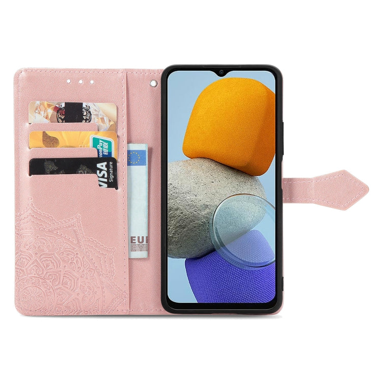 For Samsung Galaxy M23 Mandala Flower Embossed Leather Phone Case