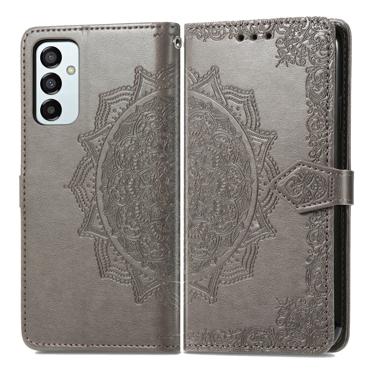 For Samsung Galaxy M23 Mandala Flower Embossed Leather Phone Case