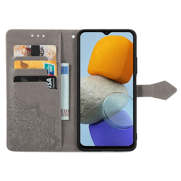 For Samsung Galaxy M23 Mandala Flower Embossed Leather Phone Case
