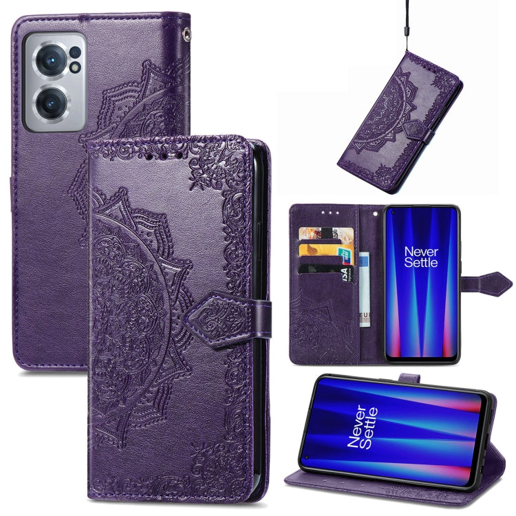 For OnePlus Nord CE 2 5G Mandala Flower Embossed Leather Phone Case