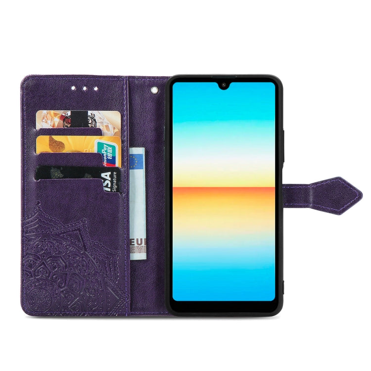 For Sony Xperia Ace III Mandala Flower Embossed Leather Phone Case