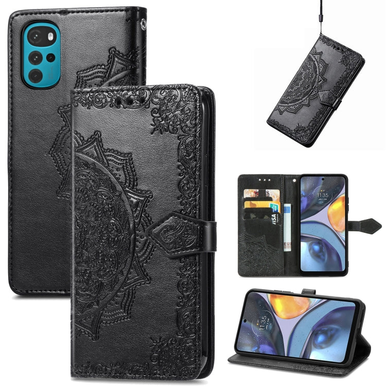For Motorola Moto G22 Mandala Flower Embossed Leather Phone Case