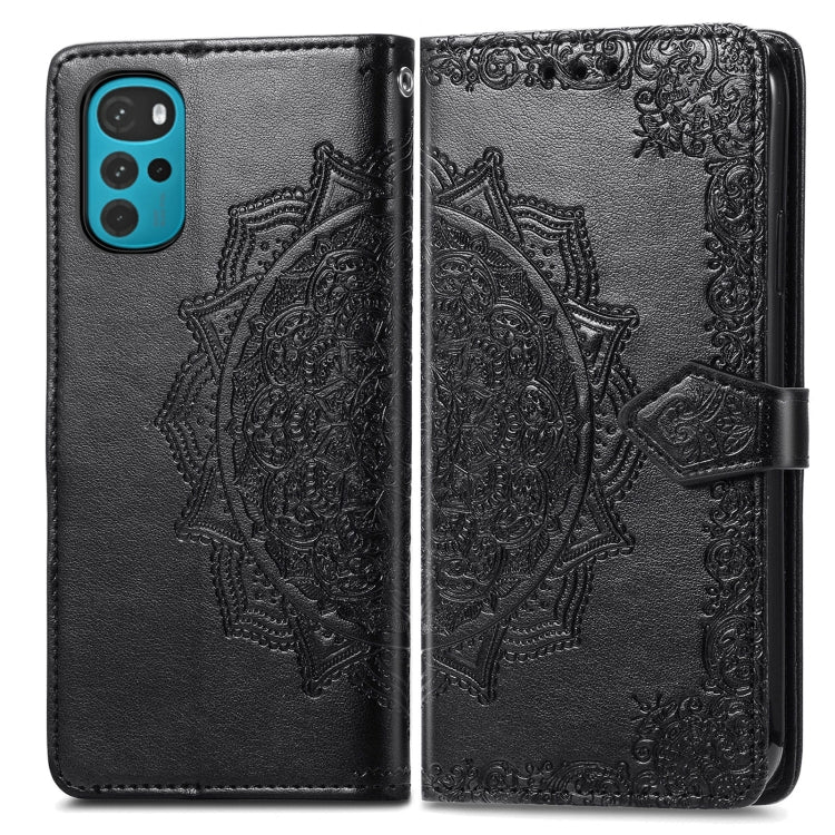 For Motorola Moto G22 Mandala Flower Embossed Leather Phone Case
