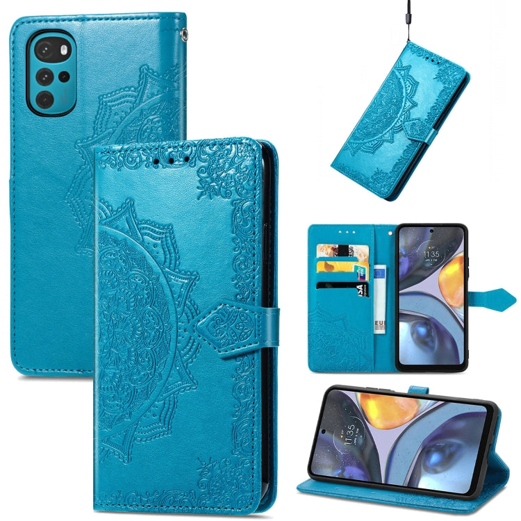 For Motorola Moto G22 Mandala Flower Embossed Leather Phone Case