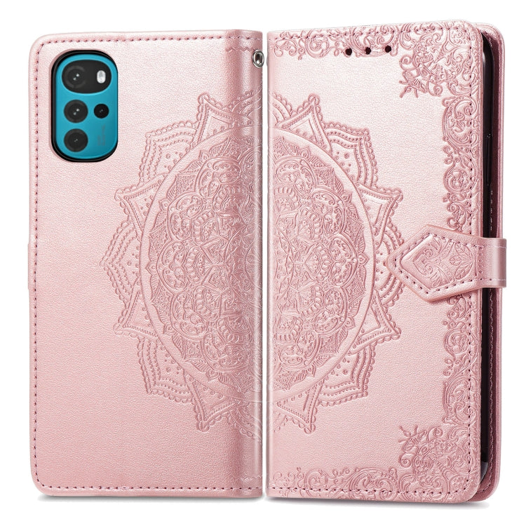 For Motorola Moto G22 Mandala Flower Embossed Leather Phone Case