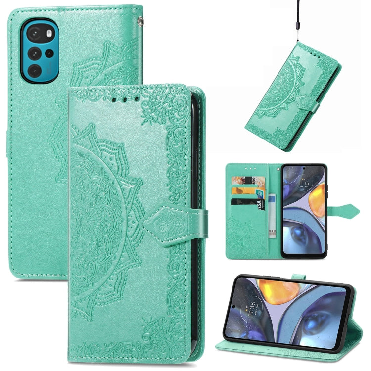 For Motorola Moto G22 Mandala Flower Embossed Leather Phone Case