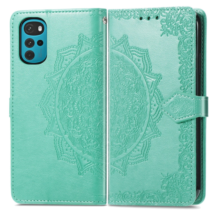For Motorola Moto G22 Mandala Flower Embossed Leather Phone Case