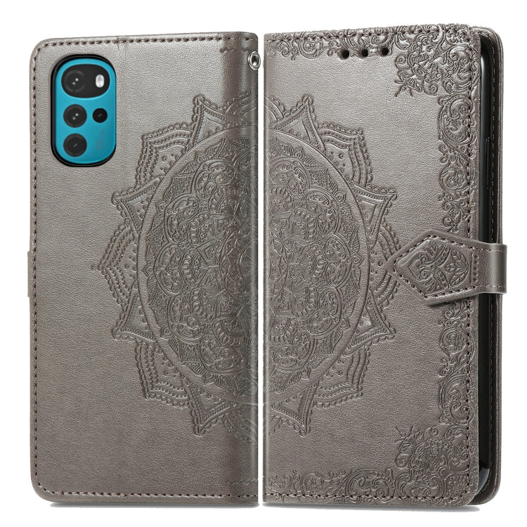 For Motorola Moto G22 Mandala Flower Embossed Leather Phone Case