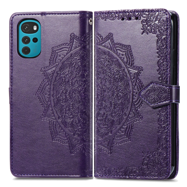 For Motorola Moto G22 Mandala Flower Embossed Leather Phone Case