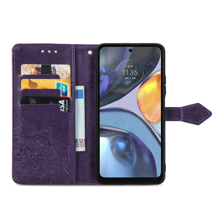 For Motorola Moto G22 Mandala Flower Embossed Leather Phone Case