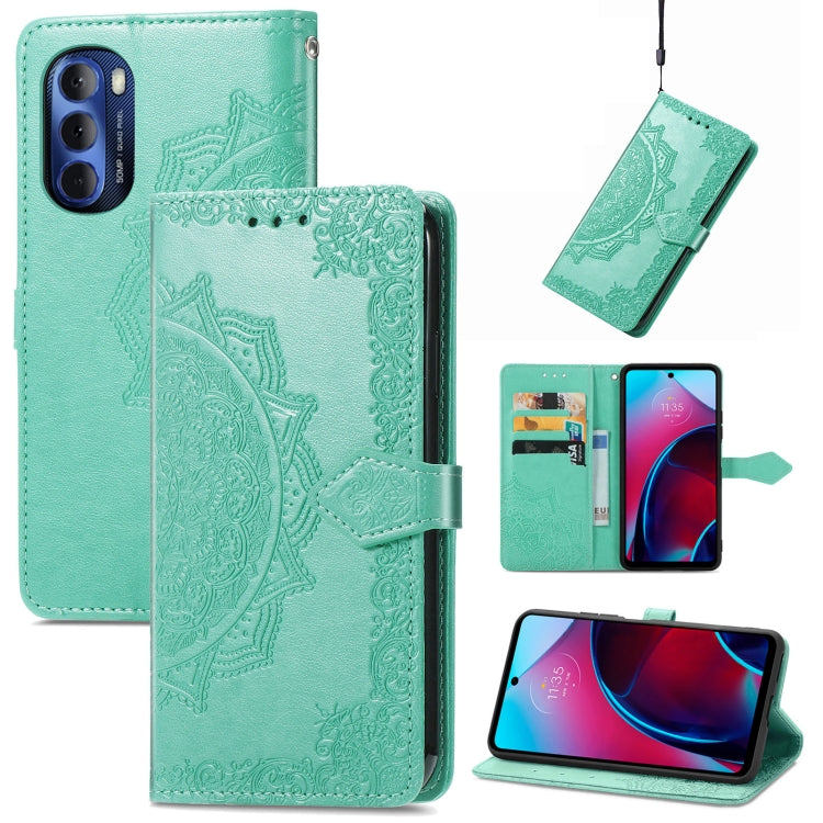 For Motorola Moto G Stylus 5G 2022 Mandala Flower Embossed Leather Phone Case