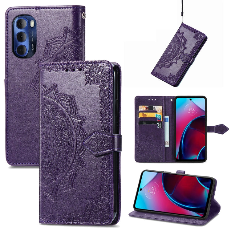 For Motorola Moto G Stylus 5G 2022 Mandala Flower Embossed Leather Phone Case