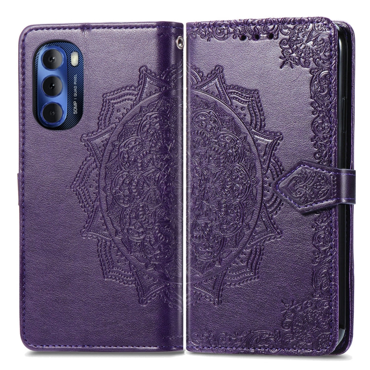 For Motorola Moto G Stylus 5G 2022 Mandala Flower Embossed Leather Phone Case