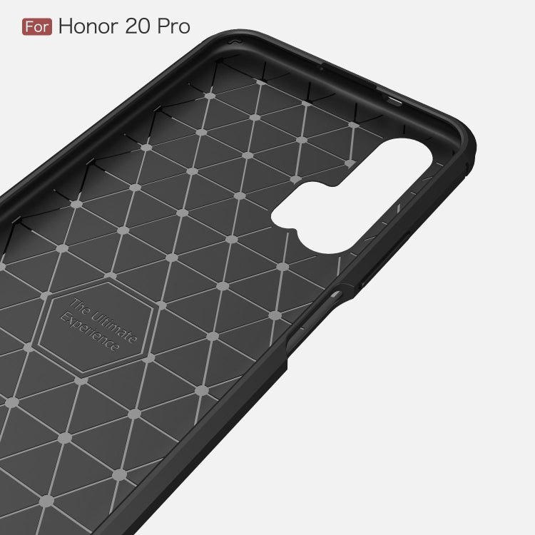 Brushed Texture Carbon Fiber TPU Case for Huawei Honor 20 Pro(Black)